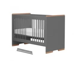 Snap Ledikant 60x120cm - Dark Grey -Kinderwereld Verkoop pinio snap ledikant 60x120cm dark grey 1