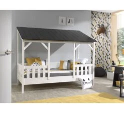 Kinderwereld Verkoop -Kinderwereld Verkoop vipack huisbed zwart dak 90x200 2